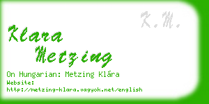 klara metzing business card