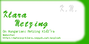 klara metzing business card